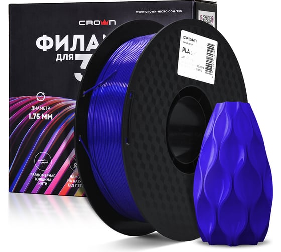 Изображение товара Пластик для принтера CROWN MICRO CM-FILPLAS008P PLA Silk Пурпурный CM000003718