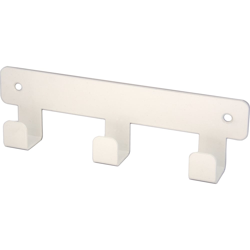 Изображение товара Планка Скобис с тремя крючками белая 14 шт настенная для хранения