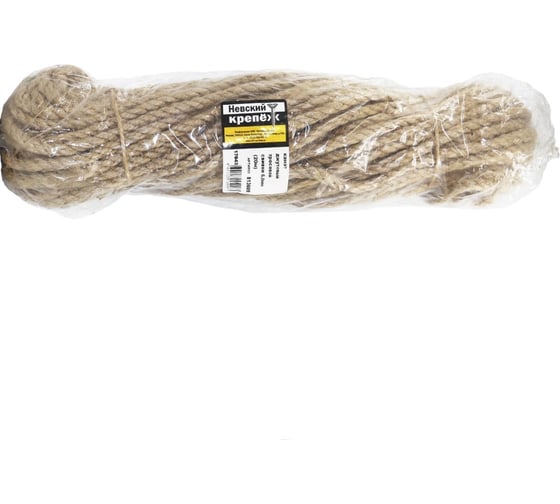 Изображение товара Джутовый тросовой канат ПАРТНЕР свивки 6,0 мм, 20 м 813609