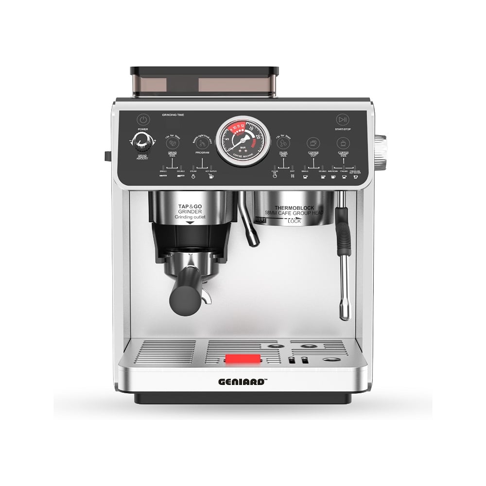 Изображение товара Кофемашина Geniard GA-EM650 рожковая для эспрессо с капучинатором серебристая