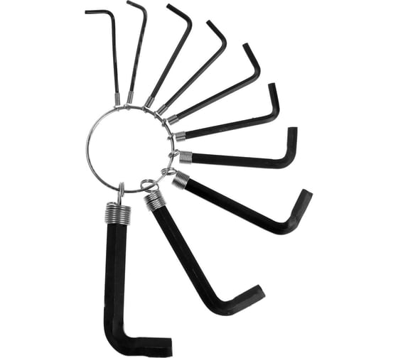 Изображение товара Набор шестигранных ключей на кольце ТУНДРА 1.5 - 10 мм, 10 шт. 882076