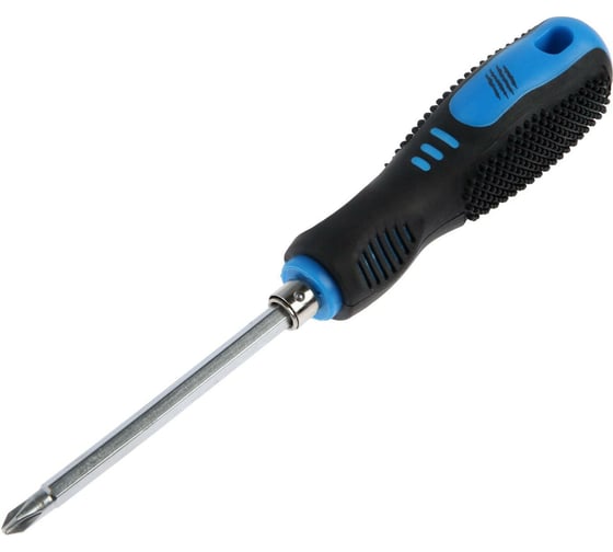 Изображение товара Комбинированная отвертка  ТУНДРА 2 в 1, хром, магнит, двухкомпонентная рукоятка, PH2/SL6 х 100 мм 5295984