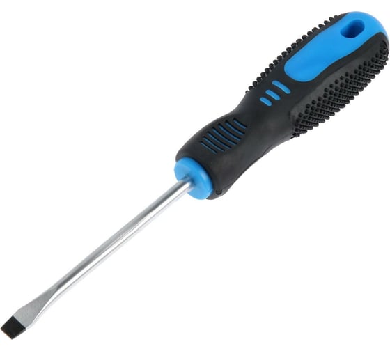 Изображение товара Шлицевая отвертка ТУНДРА CrV, хром, магнит, двухкомпонентная рукоятка, SL6 х 100 мм 5295982