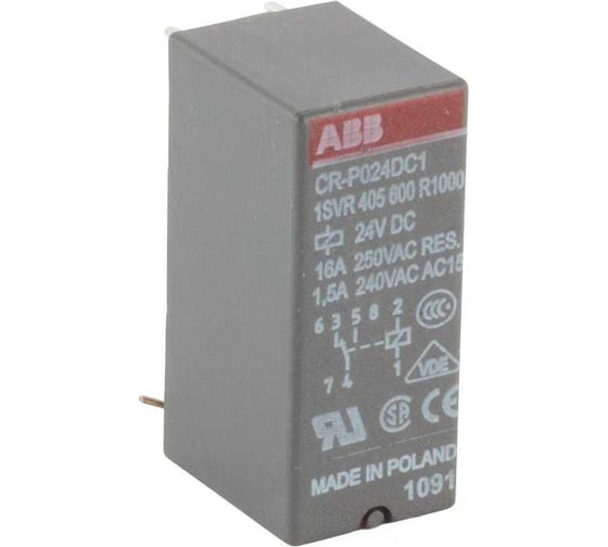 Изображение товара Реле ABB CR-P024DC1 24B DC 1ПК (16А) 1SVR405600R1000