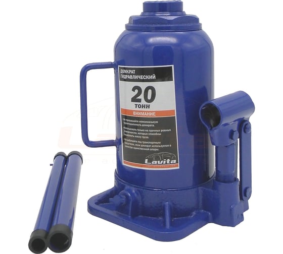 Изображение товара Домкрат бутылочный гидравлический LAVITA 20 Т, 230-430 мм, картонная упаковка LA JNS-20