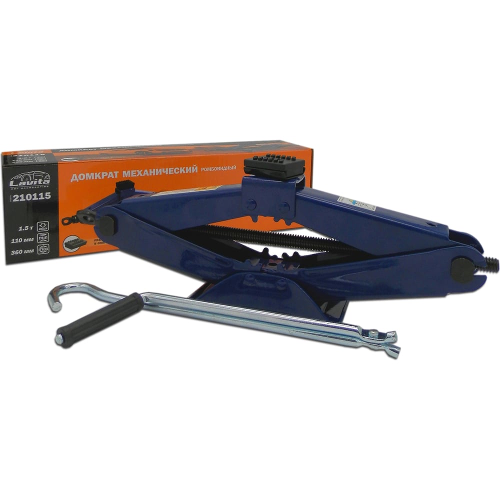 Изображение товара Домкрат механический LAVITA 1.5 Т, 110-360 мм, картонная упаковка LA 210115