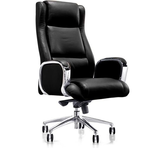 Изображение товара Кресло для руководителя Easy Chair 545 ML черное, натуральная кожа с компаньоном, металл 425118