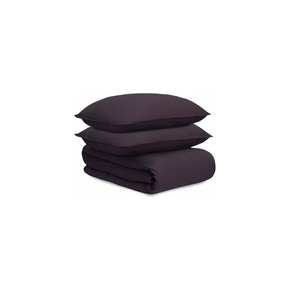 Изображение товара Комплект постельного белья Tkano из стираного перкаля, сливового цвета, из коллекции Essential, 150x200 см TK24-DC0019