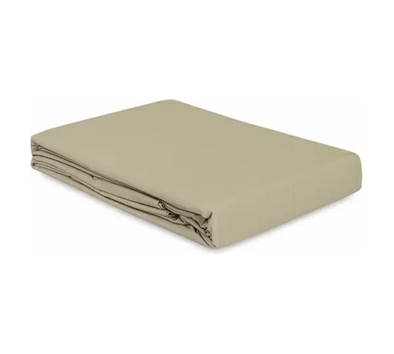 Изображение товара Простыня Tkano из стираного перкаля, бежево-серого цвета, из коллекции Essential, 240x270 см TK24-SH0016