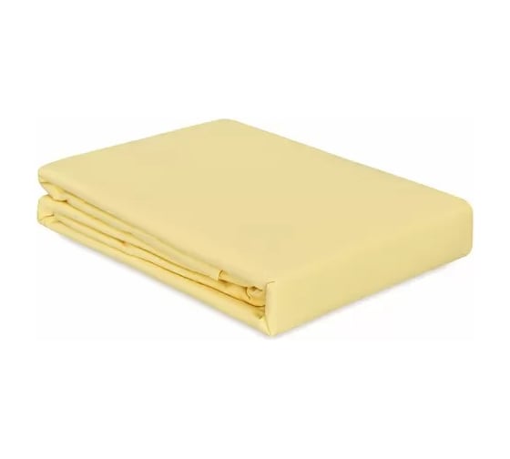 Изображение товара Простыня Tkano из стираного перкаля, светло-желтого цвета, из коллекции Essential, 240x270 см TK24-SH0015