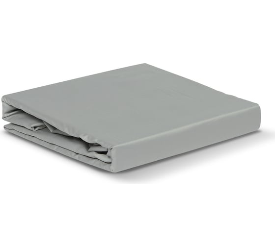 Изображение товара Простыня на резинке Tkano из сатина, светло-серого цвета, из коллекции Essential, 200x200x30 см TK20-FS0031