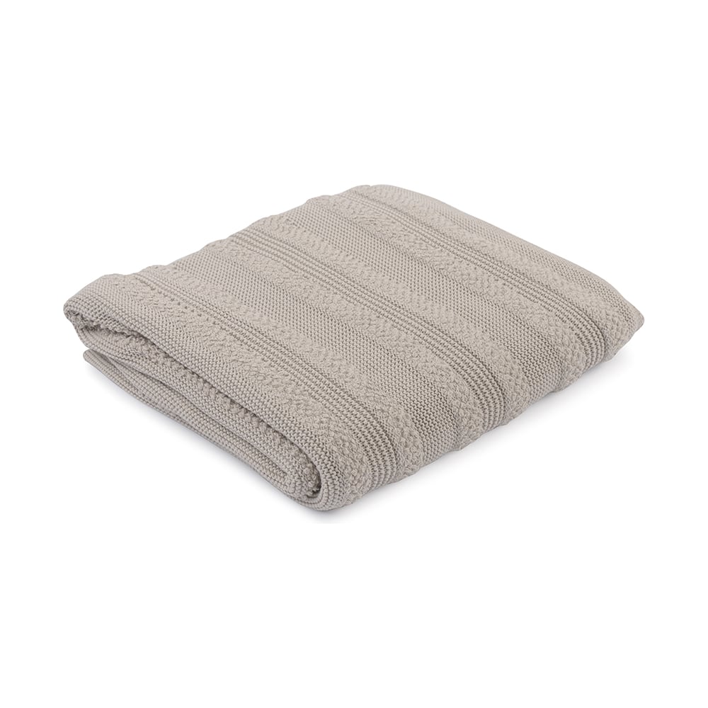 Изображение товара Плед Tkano из хлопка светло-серого цвета 130x170 см