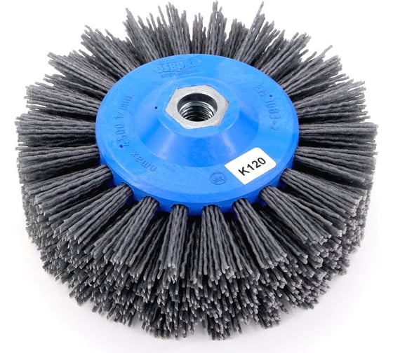 Изображение товара Щетка дисковая нейлоновая 1-053 140 мм; P120 по дереву для шлифовки на УПМ/УШМ OSBORN 401.913-5431