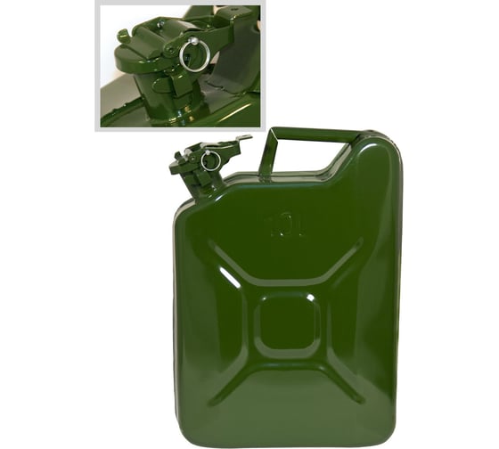 Изображение товара Канистра металлическая для бензина со стопорным шплинтом на крышке 10 л Nova Bright 38603