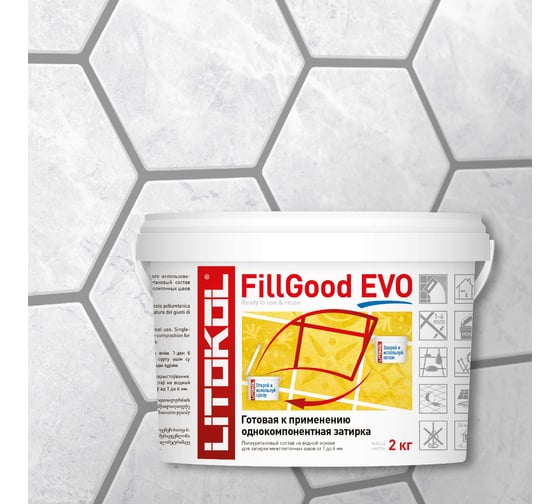 Изображение товара Полиуретановый состав для затирки швов LITOKOL FillGood EVO F.110 GRIGIO PERLA 496290002