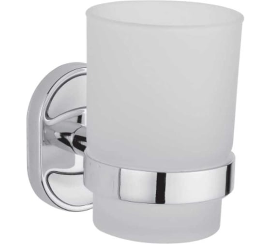 Изображение товара Стакан для зубных щеток с держателем Rainsberg матовое стекло, хром RG1102-1