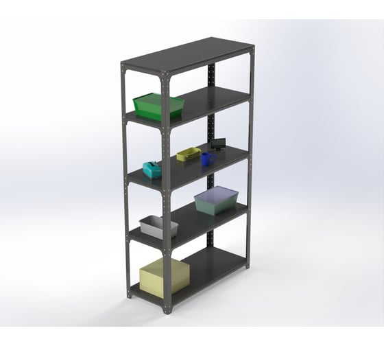 Изображение товара Стеллаж ООО Металекс Kit Comfort 2200х1600х600 мм, 5 полок, серый 203062