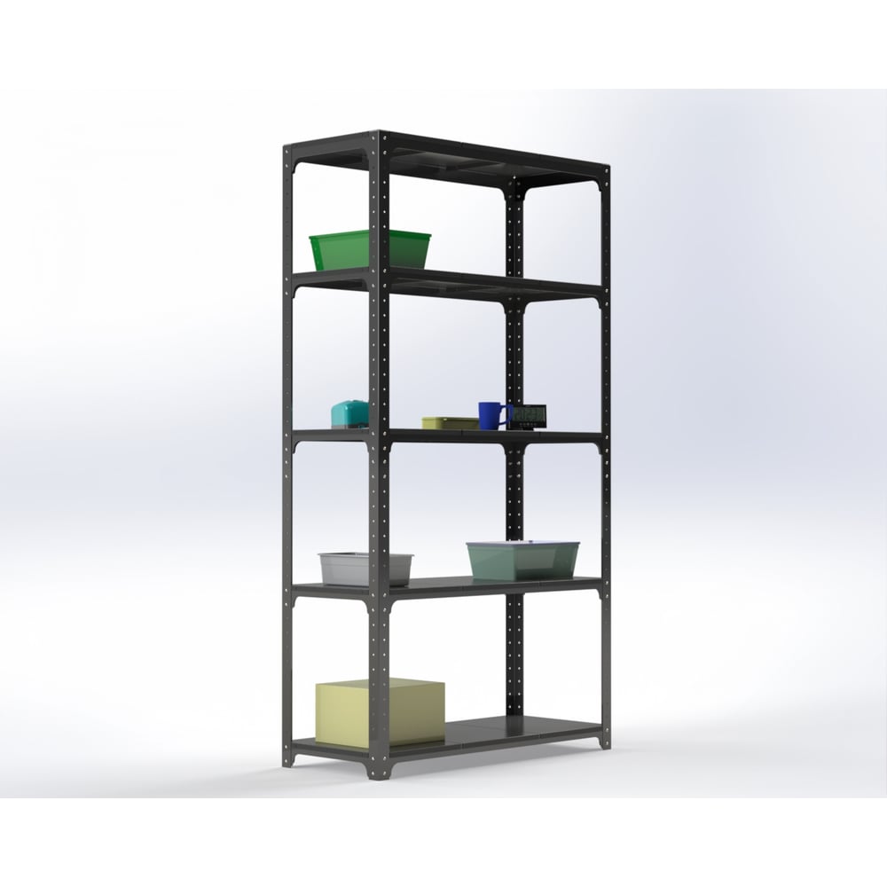 Стеллаж ООО Металекс Kit Comfort 1800х1300х400 мм, 5 полок, серый 202897