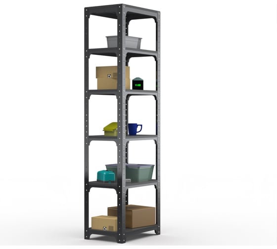 Изображение товара Стеллаж ООО Металекс Kit Comfort 2200х400х500 мм, 6 полок, серый 202844