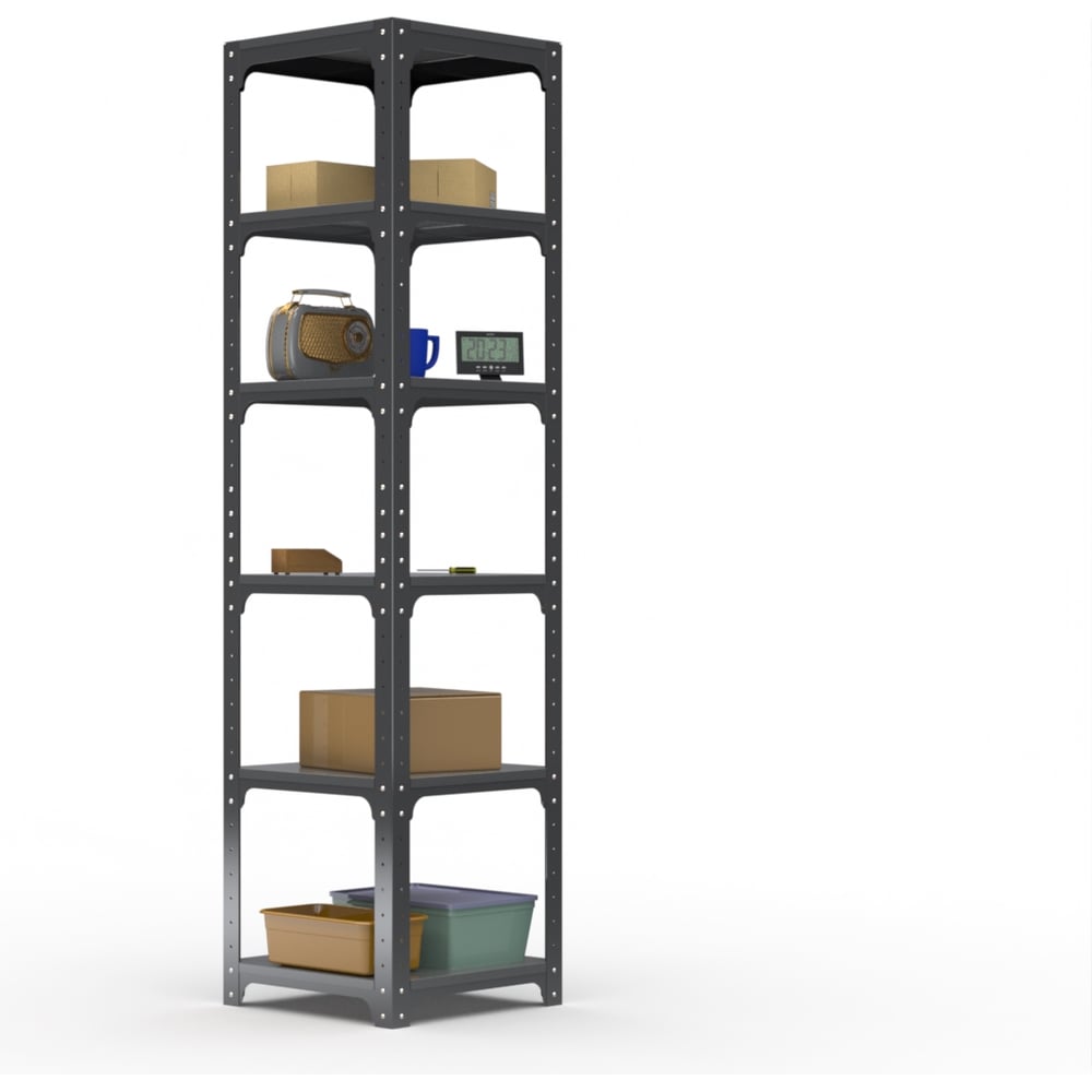 Стеллаж ООО Металекс Kit Comfort 2000х1000х500 мм, 6 полок, серый 203011