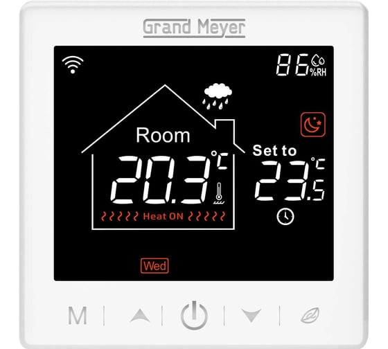 Изображение товара Терморегулятор Grand Meyer Wi-Fi белый SN-10