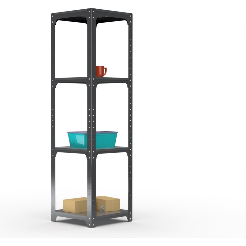 Изображение товара Стеллаж металлический ООО Металекс Kit Comfort 1800х400х400 четыре полки серый