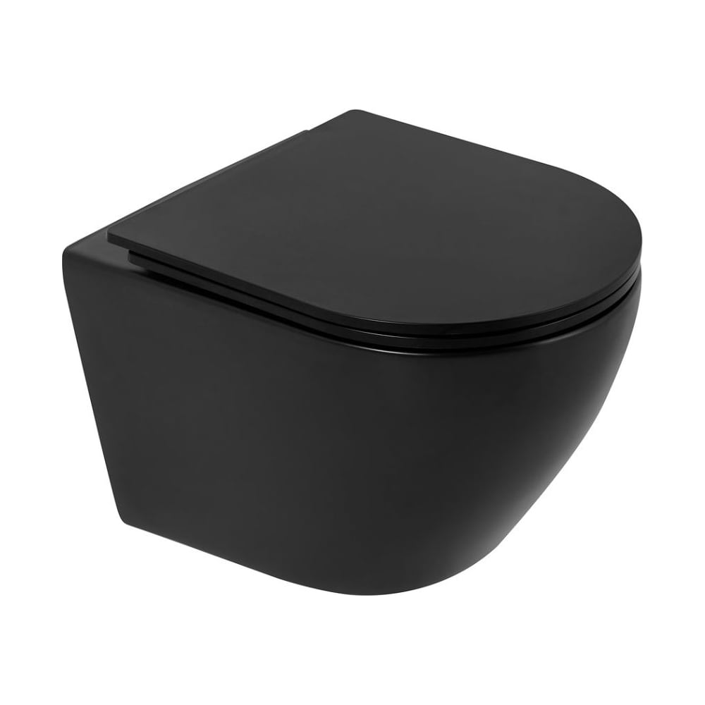 Изображение товара Подвесной бесободковый унитаз COLORATO черный матовый BelBagno BB062CHR-MB