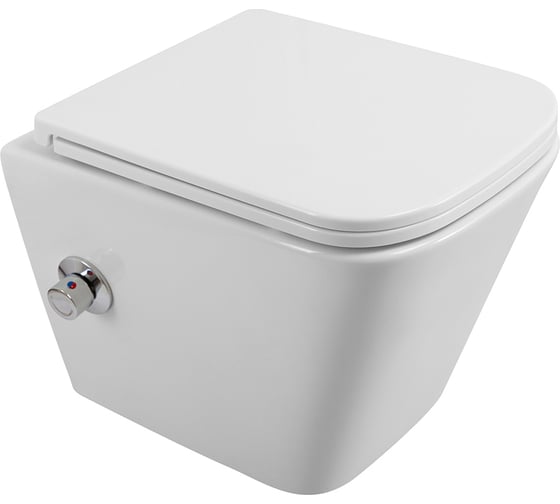 Изображение товара Унитаз подвесной BelBagno DUE с сиденьем и креплением с функцией биде и смесителем BB3103CHR-BS/SC