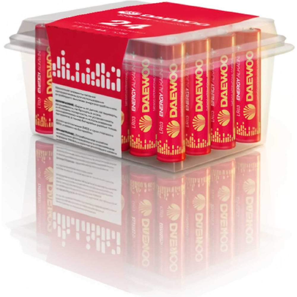 Изображение товара Батарейки DAEWOO AAA/LR03 1.5В 24 шт щелочные элементы питания