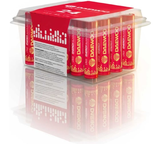 Изображение товара Батарейка Алкалиновый элемент питания DAEWOO AAA/LR03 1.5В Energy Alkaline Pack-24 (уп.24шт) 5029965