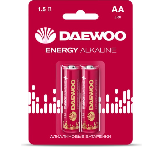 Изображение товара Батарейка Алкалиновый элемент питания DAEWOO AA/LR6 1.5В Energy Alkaline BL-2 (уп.2шт) 5029750