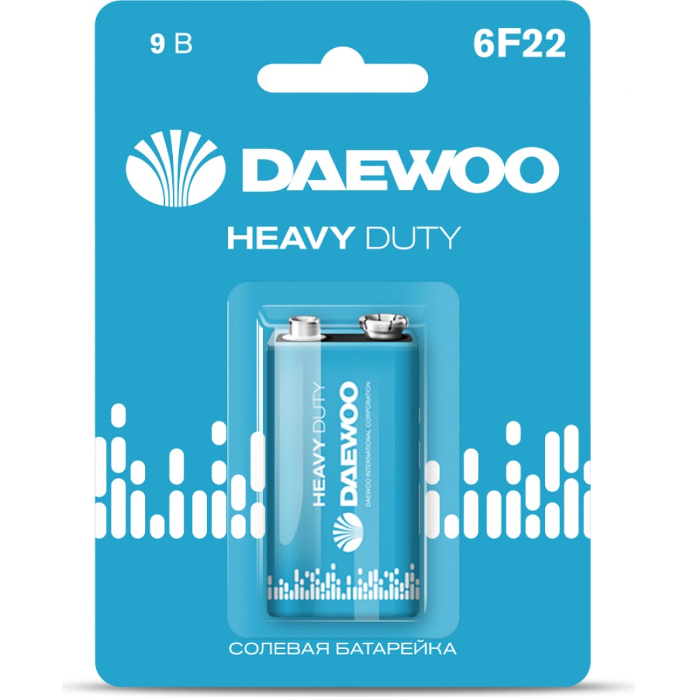 Солевая батарейка DAEWOO батарейка ergolux 9v 6lr61 6f22 zinc carbon солевая 9 в спайка 12443