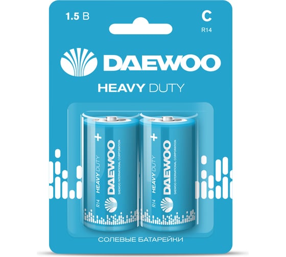 Изображение товара Батарейка Солевой элемент питания DAEWOO C/R14 1.5В Heavy Duty BL-2 (уп.2шт) 5029422