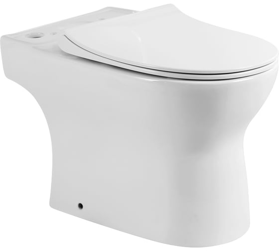 Изображение товара Чаша безободкового унитаза BelBagno STEAM с сиденьем дюропласт soft close, P-trap, BB130CPR/SC