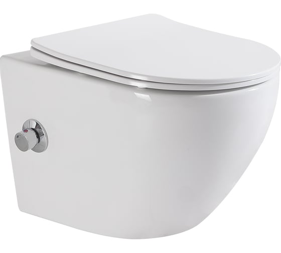 Изображение товара Унитаз подвесной BelBagno UNO с сиденьем и креплением с функцией биде и смесителем BB3105CHR-BS/SC