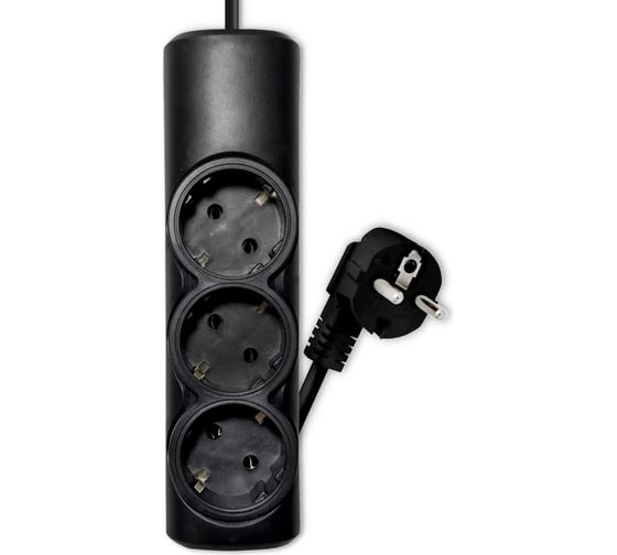 Изображение товара Удлинитель сетевой PROGIX 3 розетки, 3 метра с/з, чёрный, 3x1.5 US3GX1B3