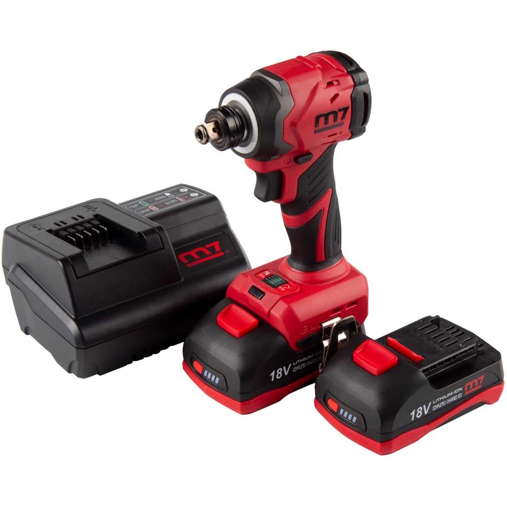 Изображение товара Аккумуляторный ударный шуруповерт MIGHTY SEVEN 18 В, 4 предмета, кейс DS-203S