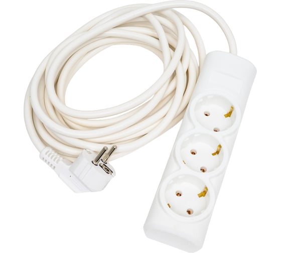 Изображение товара Удлинитель сетевой PROGIX 3 розетки, 5 метров с/з, белый, 3x1.5 US3GX1W5
