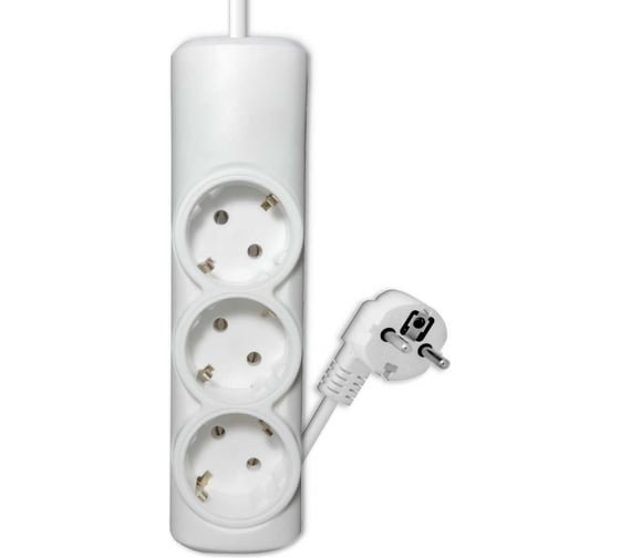 Изображение товара Удлинитель сетевой PROGIX 3 розетки, 2 метра с/з, белый, 3x1.5 US3GX1W2