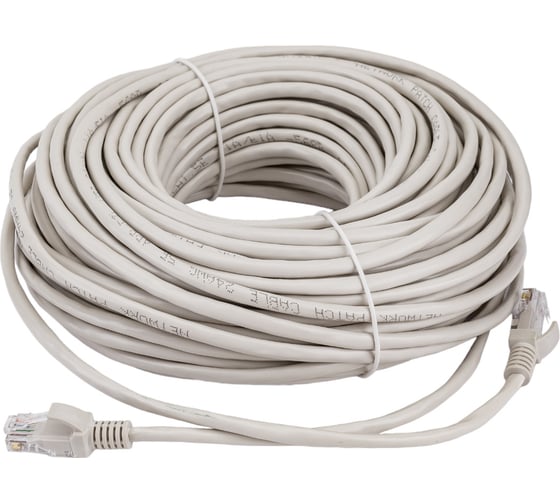 Изображение товара Патч-корд ExeGate UTP-RJ45-RJ45-5e-CU-30M-GY, UTP, cat.5e, 30м, медь, серый 282019