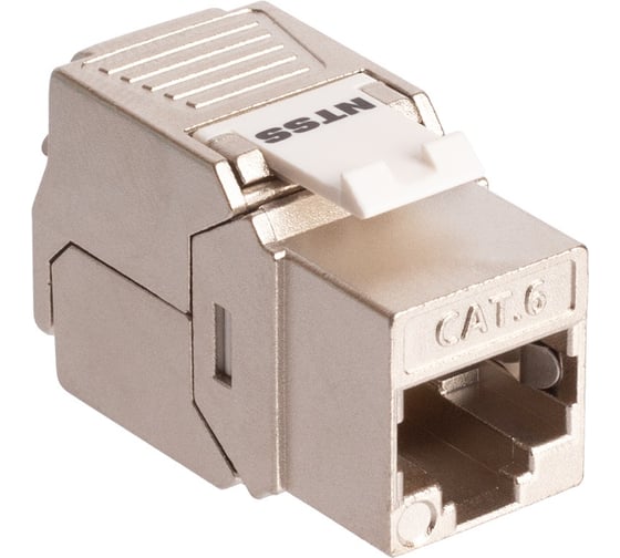 Изображение товара Розеточный модуль NTSS PREMIUM Keystone RJ45 FTP CAT6 180 градусов безинструментальный белый ver2 NTSS-KJ2-PM-FTP-RJ45-6-180-TL-WT