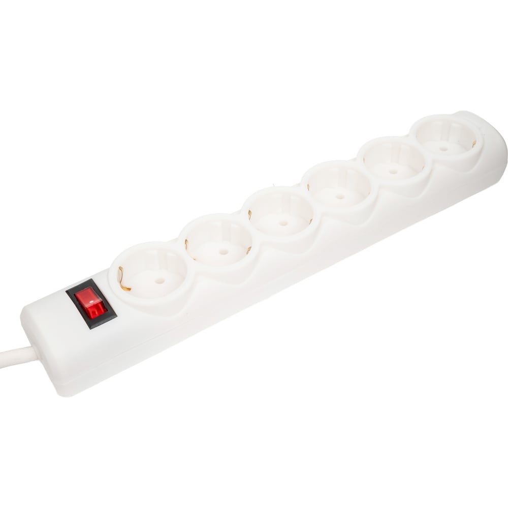 Изображение товара Сетевой фильтр PROGIX 6 розеток 10 м предохранитель IP20 белый PG644