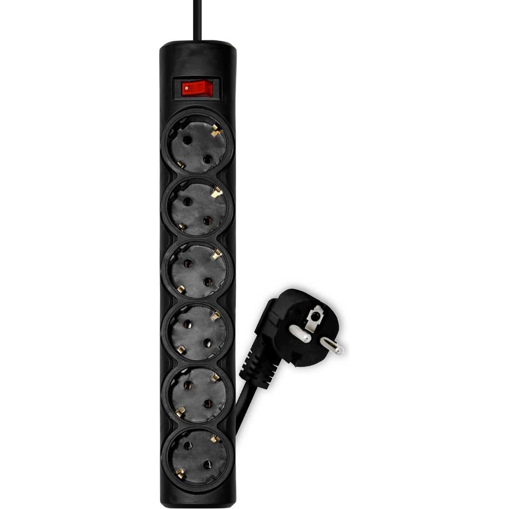 Изображение товара Сетевой фильтр PROGIX 6 розеток 5 метров черный PG647