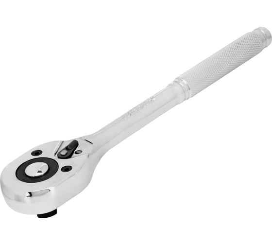 Изображение товара Ключ-трещотка СИБРТЕХ 1/2, 45 зубьев, цельнометаллический, с быстрым сбросом, CrV, хром 14019