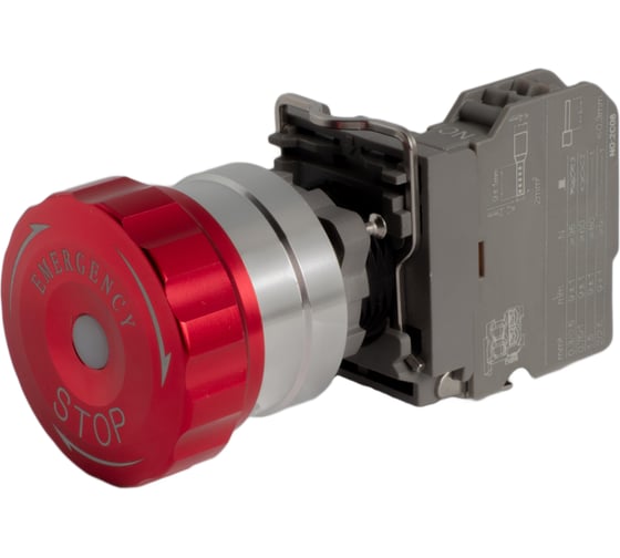 Изображение товара Аварийная грибовидная кнопка CONTA комплект 3 предмета, металл, с держателем, 1NC, 22ММ TA22SAM3-MZ/A/ZZ/NС 00-00011347