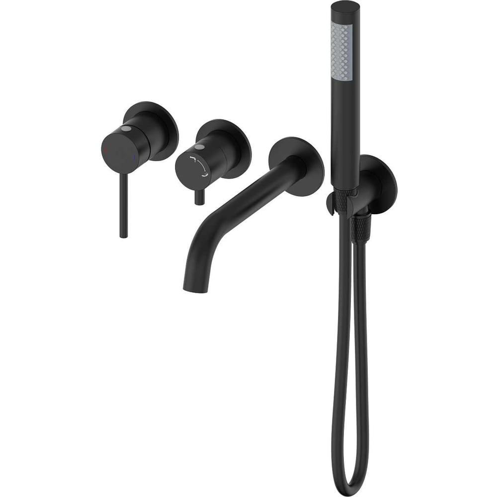 Изображение товара Встраиваемый смеситель для ванны Wonzon Woghand черный матовый WW-889017-MB