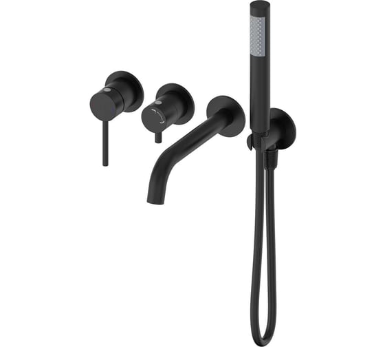 Изображение товара Смеситель для ванны встраиваемый Wonzon & Woghand Черный матовый WW-889017-MB