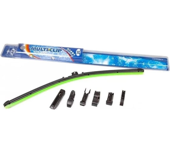 Изображение товара Щетка стеклоочистителя бескаркасная AT 51 см (20") 6 адаптеров, 510 мм AT 1000-051WB-6