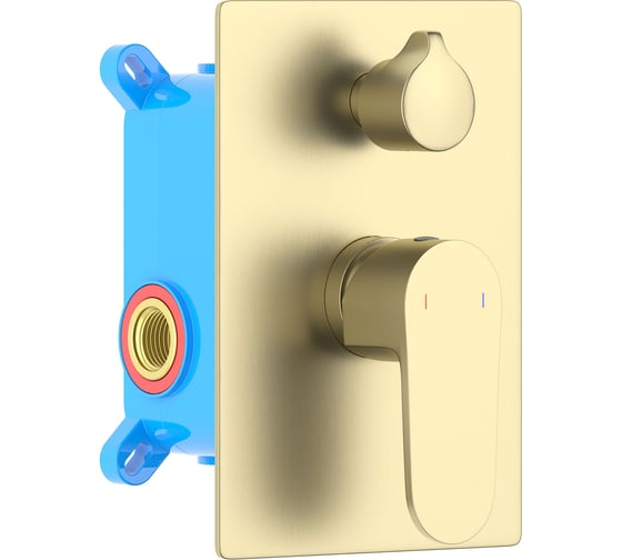 Изображение товара Смеситель для ванны Aquatek AQ1246BG ОБЕРОН 2 режима, внешняя и скрытая часть, шлиф. золото 00000139797