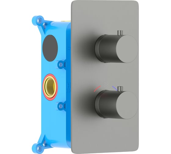 Изображение товара Термостатический смеситель для ванны Aquatek AQ1392BGM ЕВРОПА 2 режима, внешняя и скрытая часть, шлиф. черный хром 00000139715